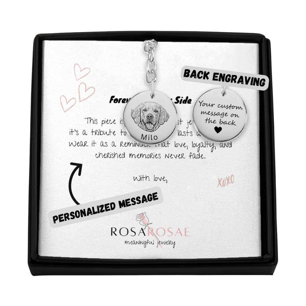 Pet Portrait Coin Keychain