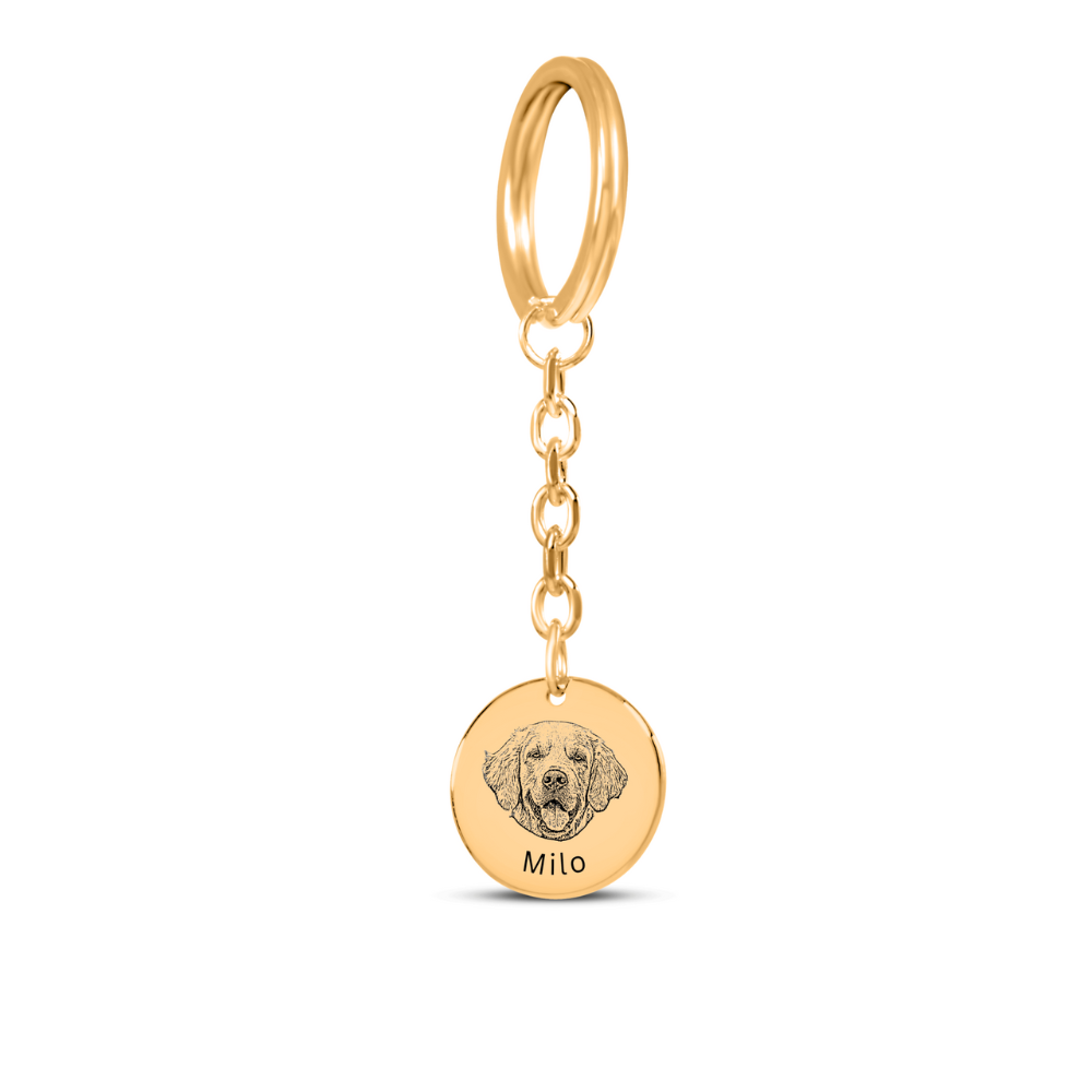 Pet Portrait Coin Keychain