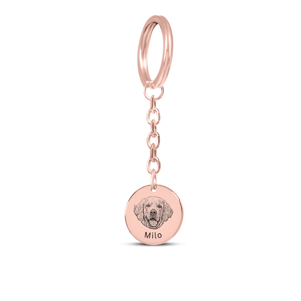 Pet Portrait Coin Keychain