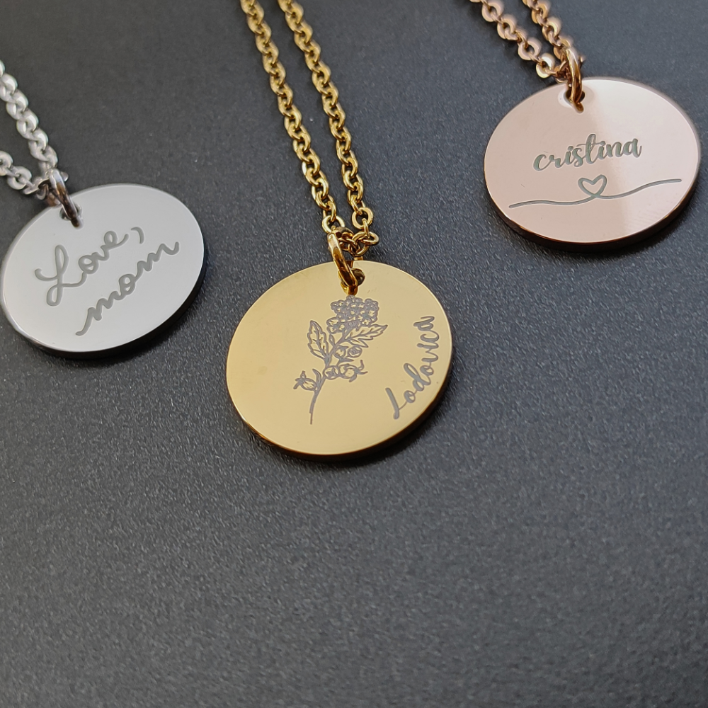 Birthflower Coin Necklace
