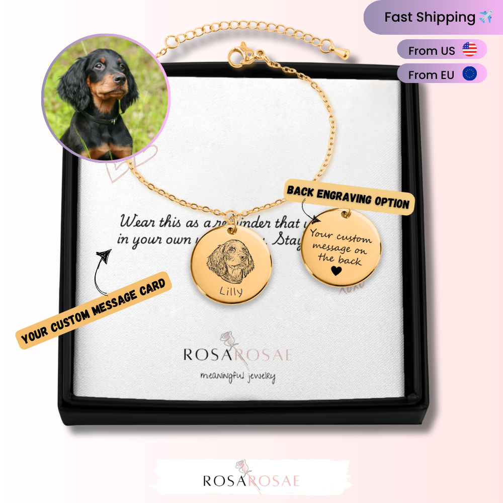 Personalized Pet Coin Bracelet - Unique Keepsake for Pet Parents