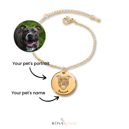 Pet Portrait Coin Bracelet - Unique Keepsake for Pet Parents