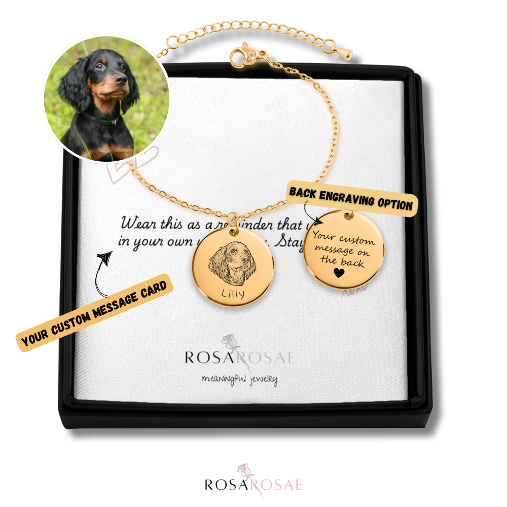 Pet Portrait Coin Bracelet - Unique Keepsake for Pet Parents