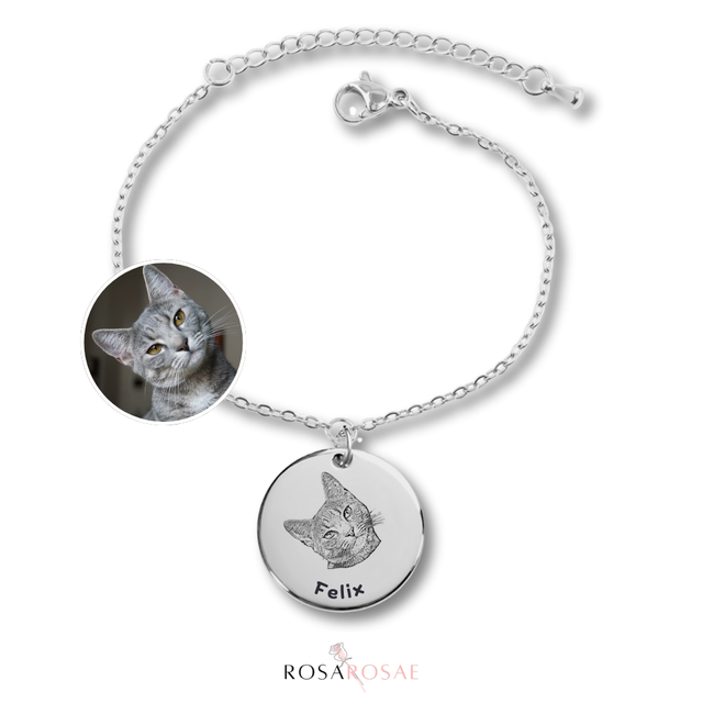 Pet Portrait Coin Bracelet - Unique Keepsake for Pet Parents