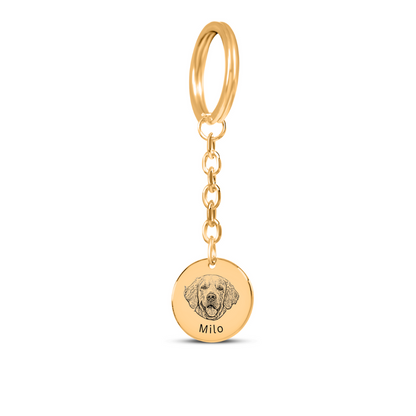 Pet Portrait Coin Keychain