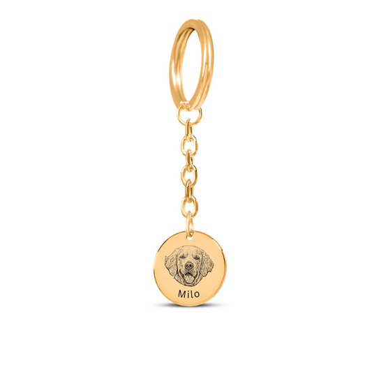 Pet Portrait Coin Keychain