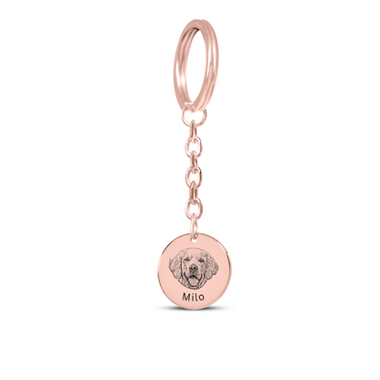 Pet Portrait Coin Keychain