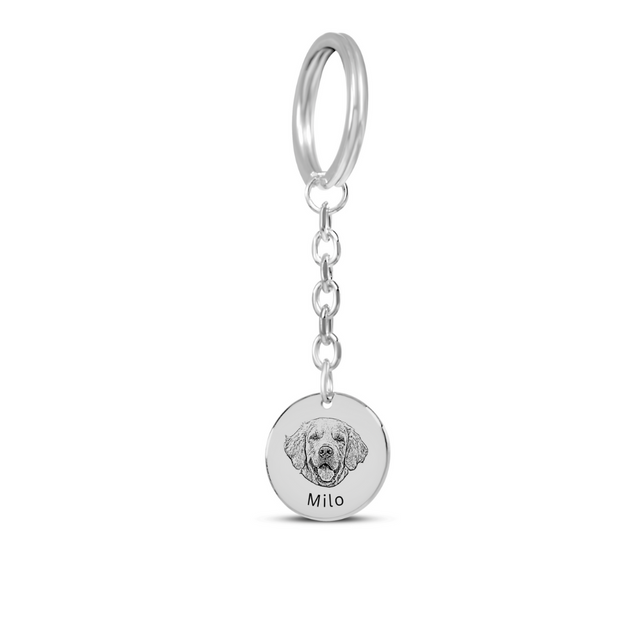 Pet Portrait Coin Keychain