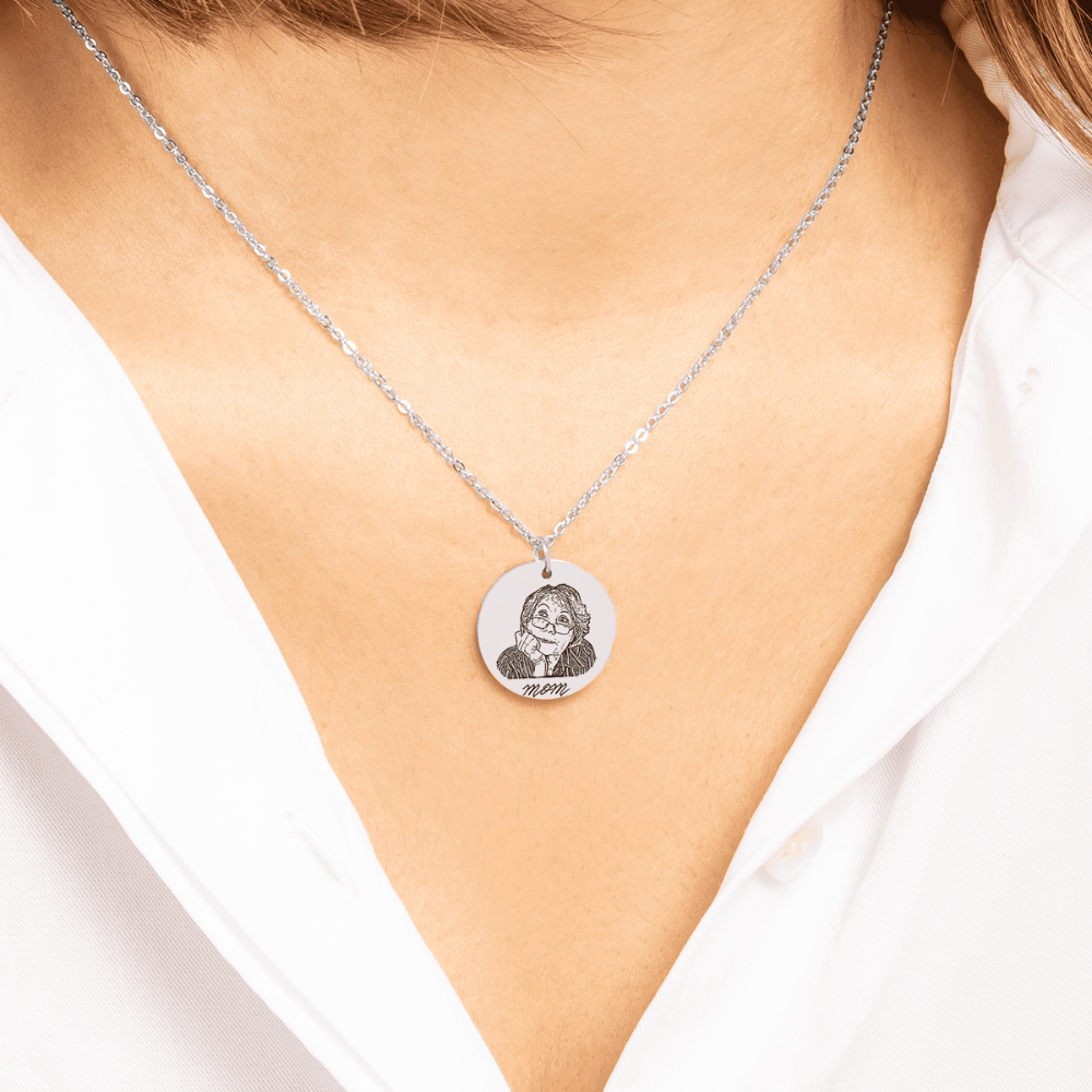 Portrait Coin Necklace with Fine Chain